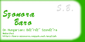 szonora baro business card